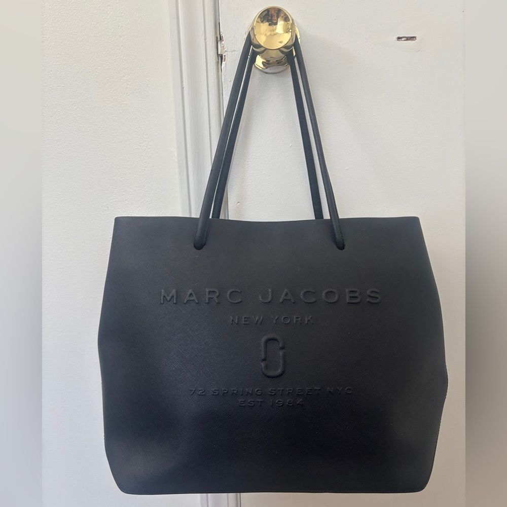 Marc Jacobs 72 Spring Street NYC Black Embossed Logo Tote